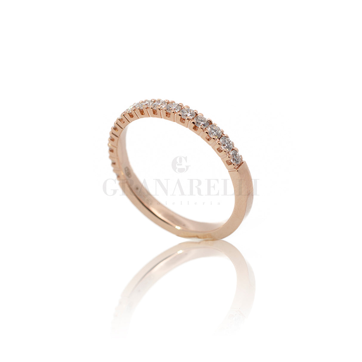 Anello Fedina Half Eternity Diamanti 0.46kt In Oro Rosa-Anelli-GRANARELLI-Gioielleria Granarelli