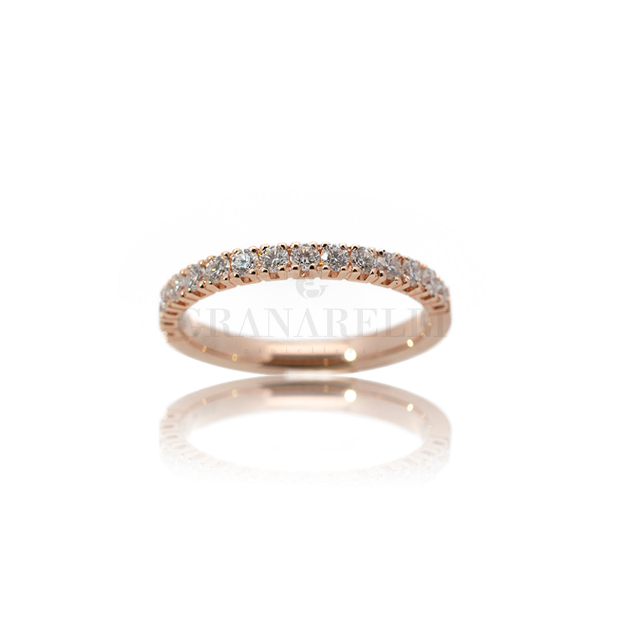 Anello Fedina Half Eternity Diamanti 0.46kt In Oro Rosa-Anelli-GRANARELLI-Gioielleria Granarelli