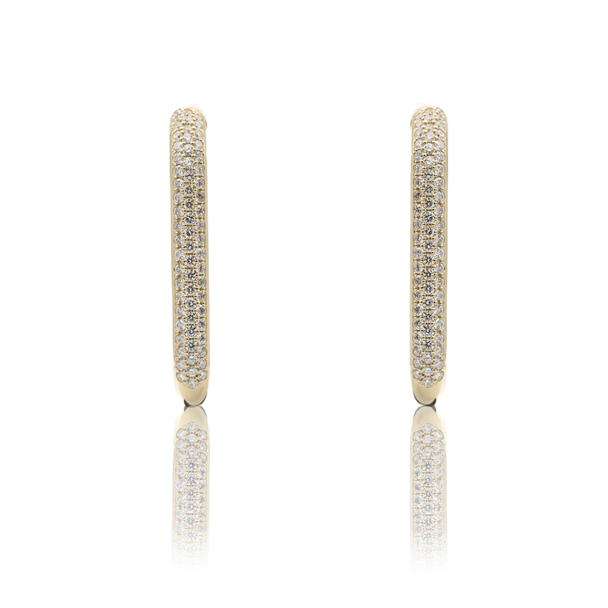 Orecchini Ovale Diamanti in Oro Giallo