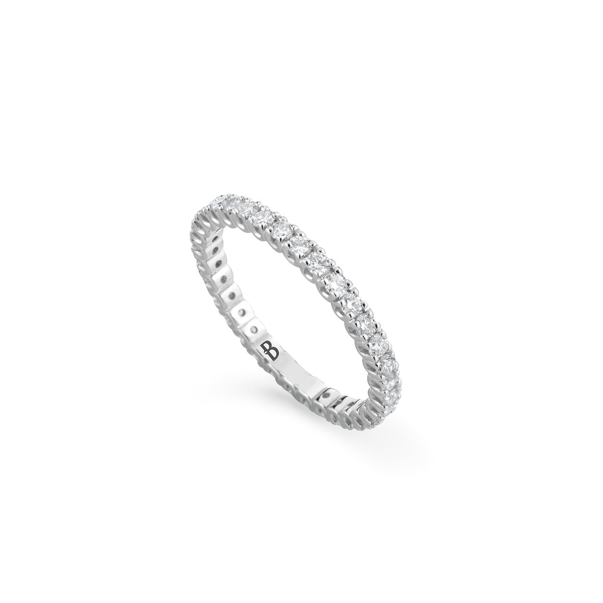 Anello Fedina di diamanti in Oro Bianco