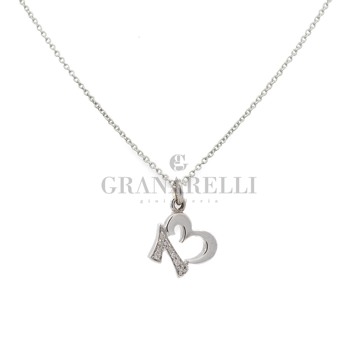 Halskette Nummer dreizehn aus Weißgold und Diamanten