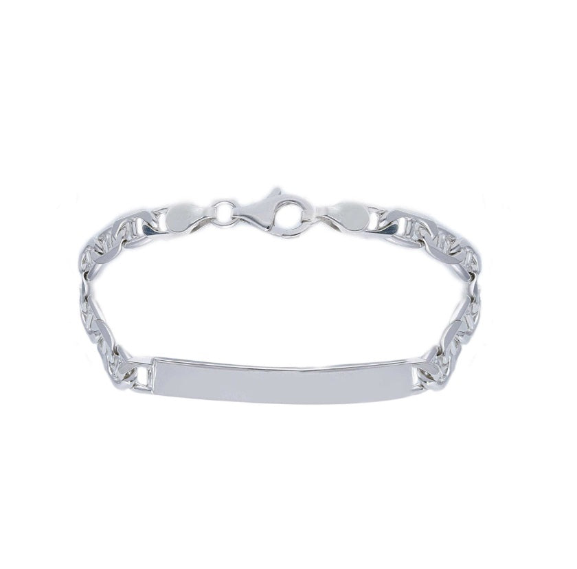 Bracciale Traversino con Targa in Argento
