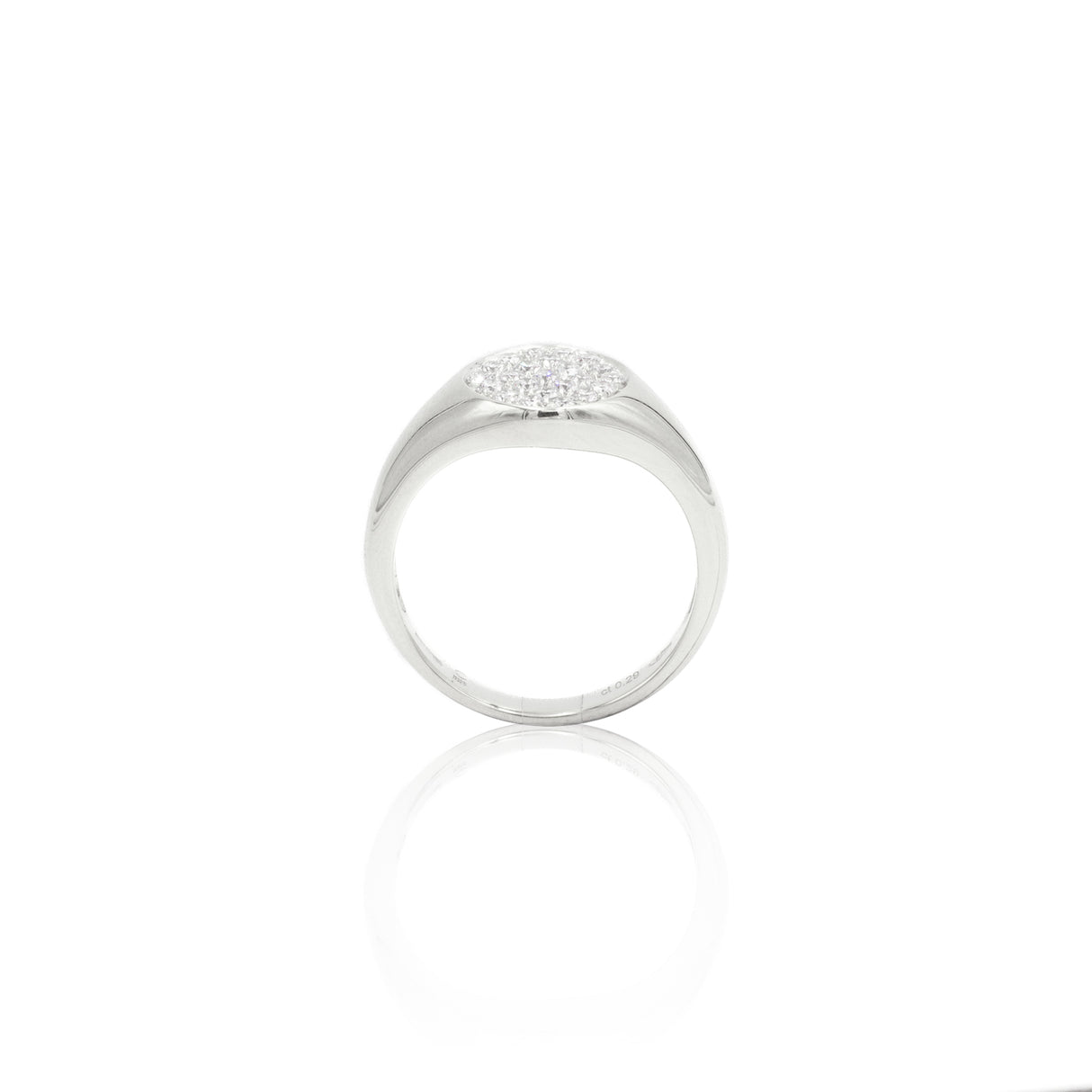 Anello Chevalier Pavé di Diamanti Oro bianco