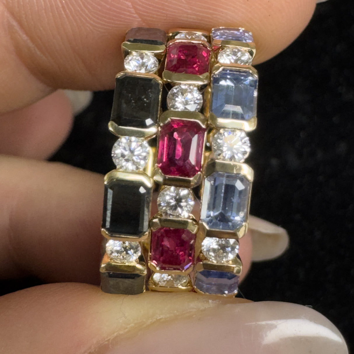 Fedine black diamonds and rose gold diamonds