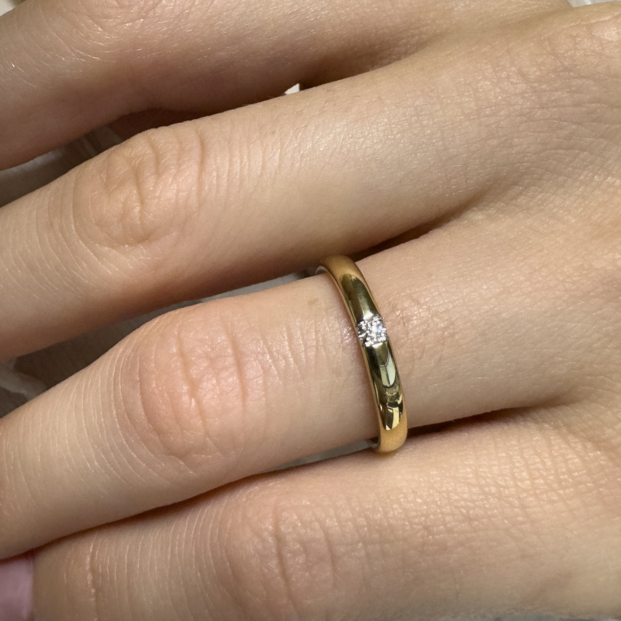 Fedina in Oro Giallo con Diamante-Anelli-CRIVELLI-Gioielleria Granarelli