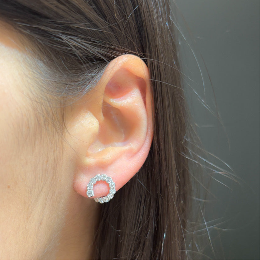 1.37Kt white gold diamond curtains earrings