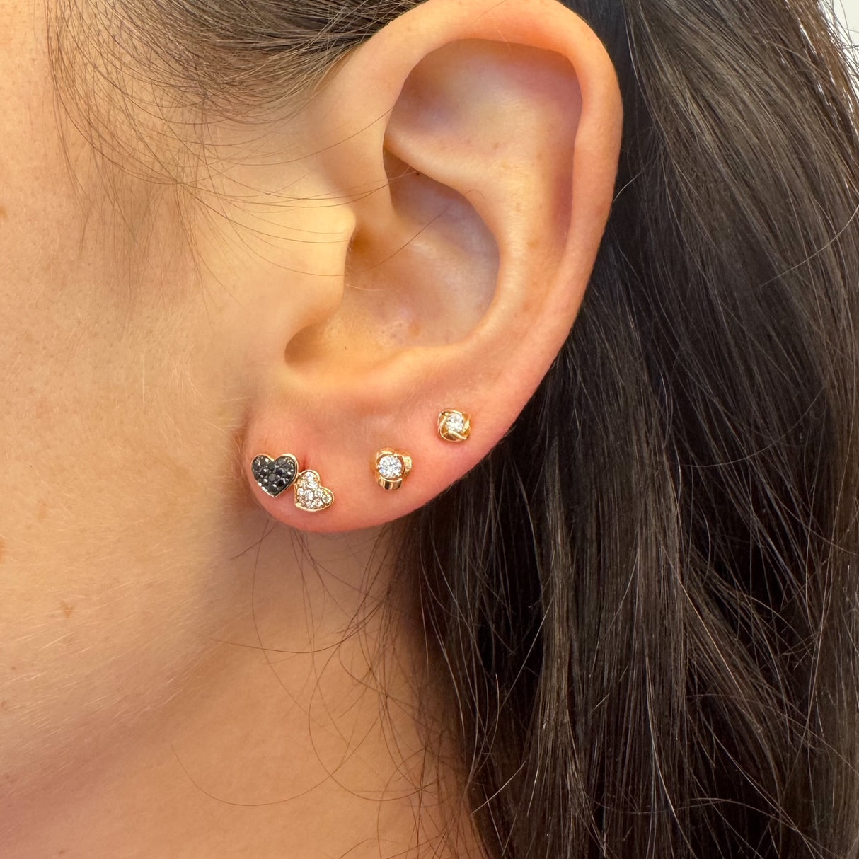 Boccole Fiore con Diamanti in Oro Rosa