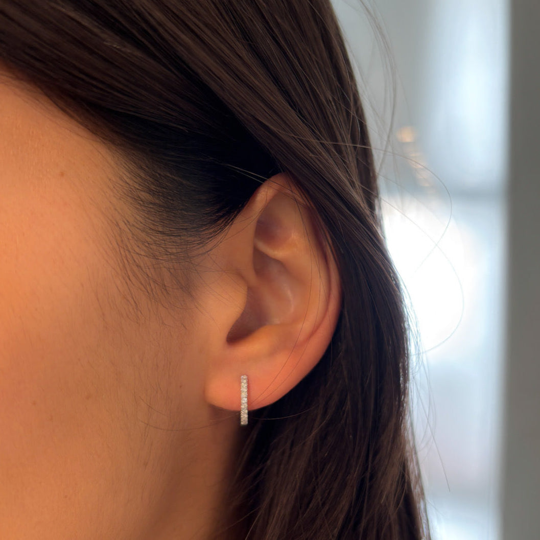 Orecchini Cerchi di Brillanti in Oro Bianco