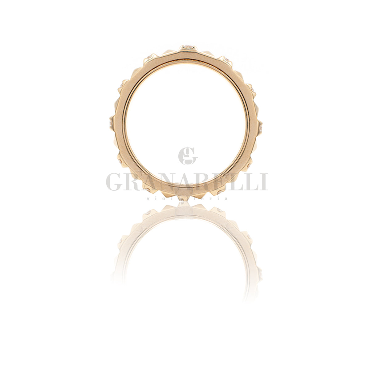 Anello Borchiette Oro Rosa e Diamanti