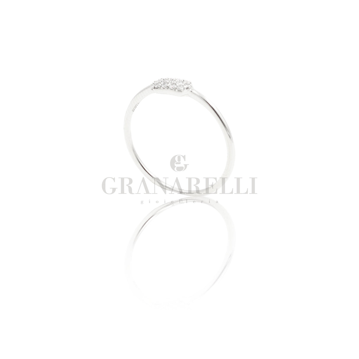 Anello Pavè di Diamanti bianchi, Oro Bianco