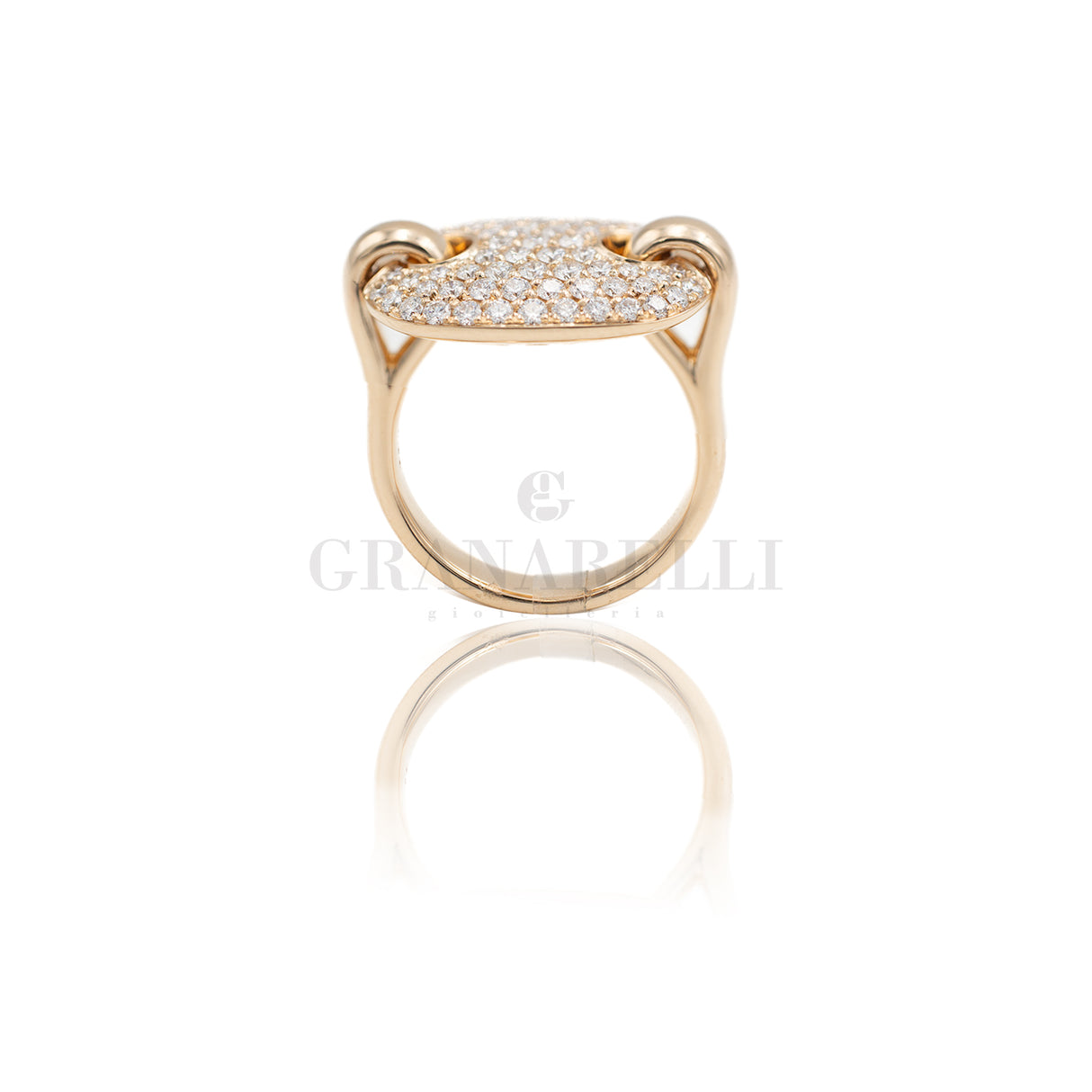 Osa gold pave plate ring