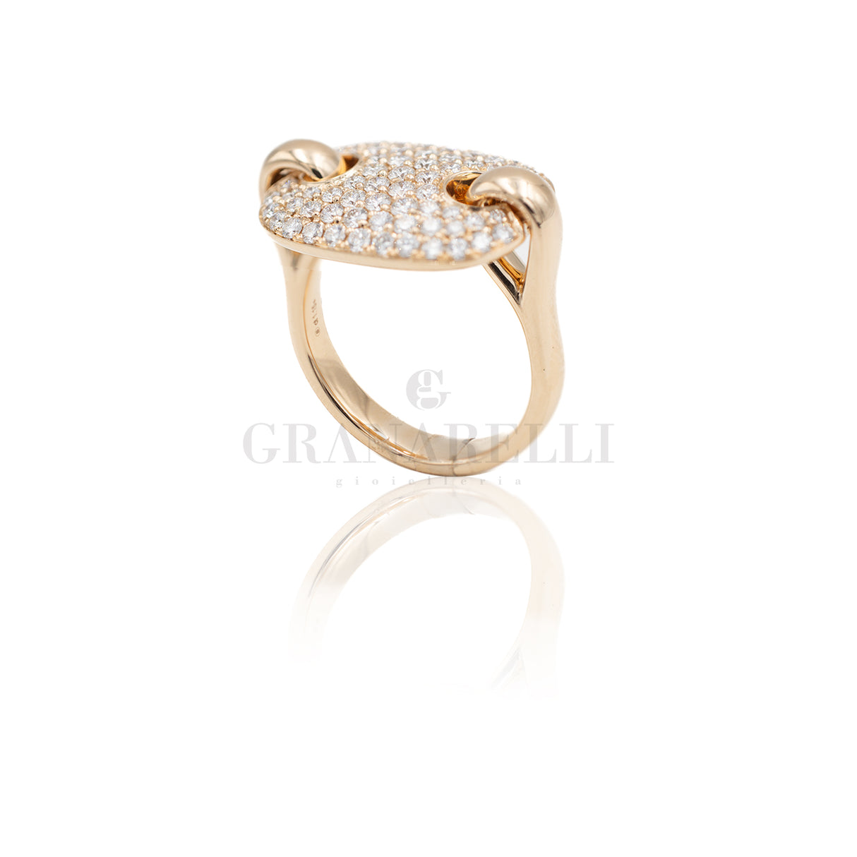 Osa gold pave plate ring