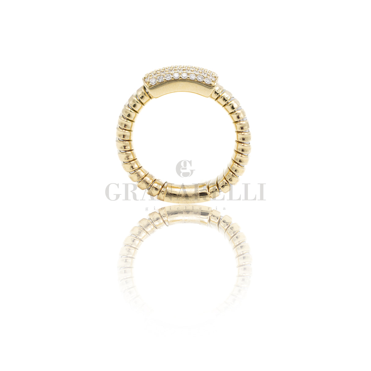 Anello Tubogas con Diamanti Bianchi