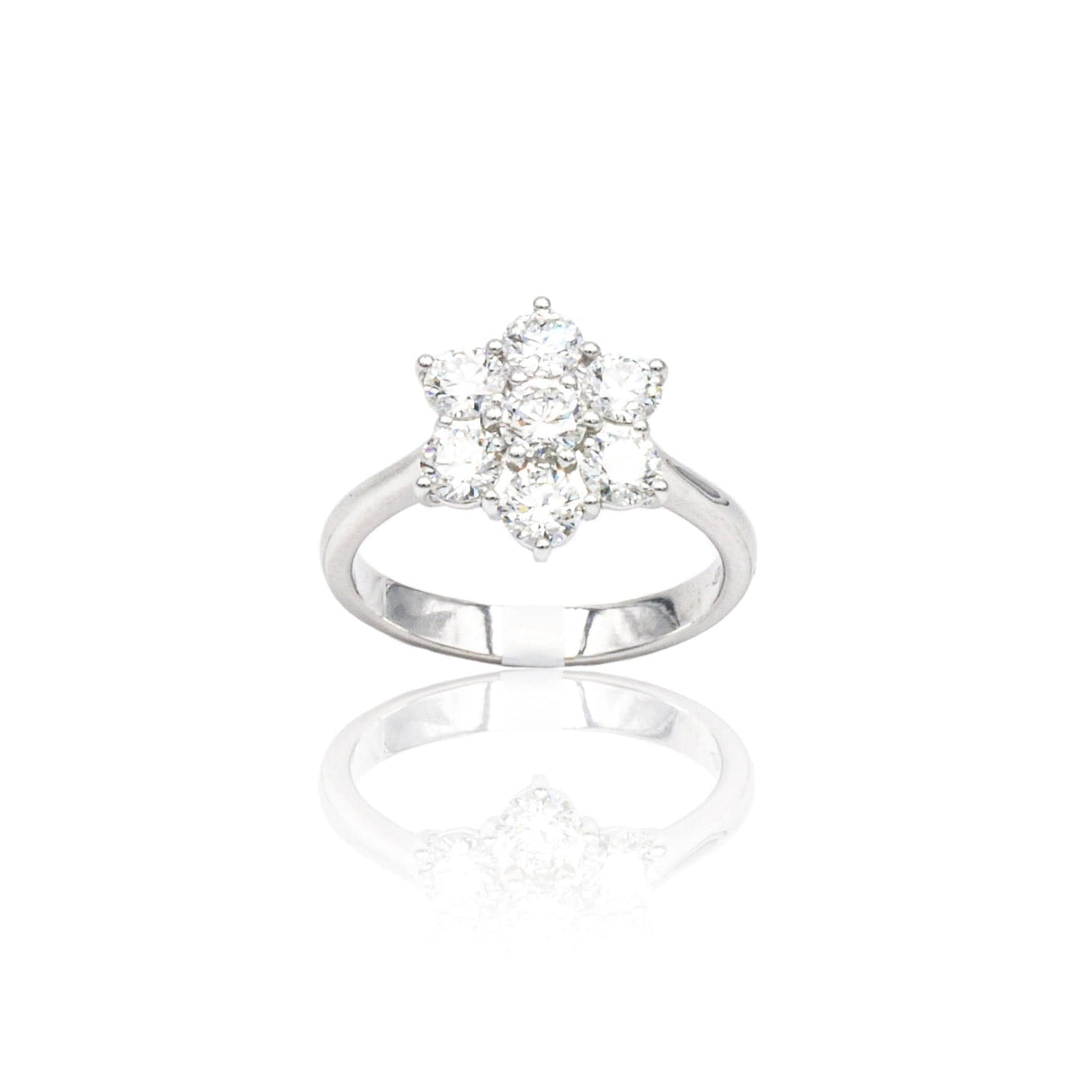 Anello Fiore con Diamanti 2.22kt in Oro Bianco-Anelli-GRANARELLI-Gioielleria Granarelli