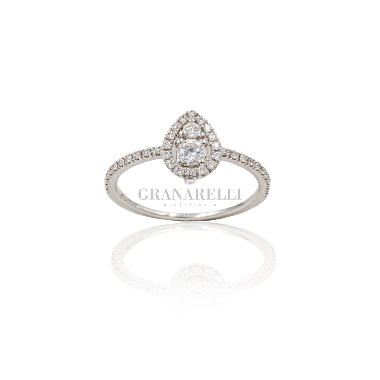 Anello Goccia Illusione 0.38kt in Oro Bianco-CRIVELLI-234-4664-Gioielleria Granarelli