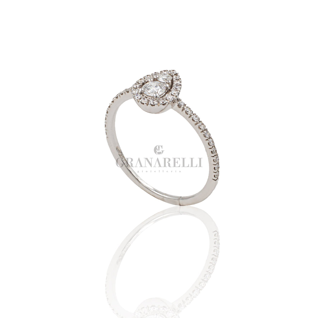 Anello Goccia Illusione 0.38kt in Oro Bianco-CRIVELLI-234-4664-Gioielleria Granarelli