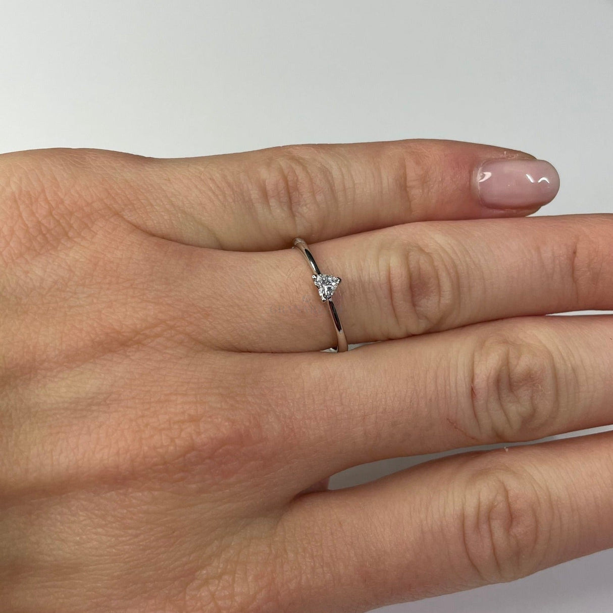 Anelli Anello Solitario Diamante taglio Cuore 0.13kt RECARLO