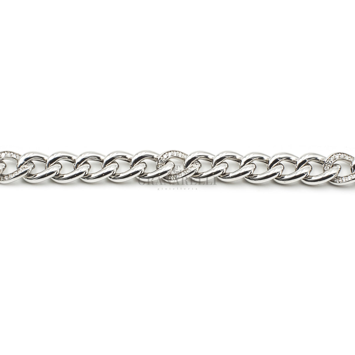 Bracciale Groumette Oro Bianco e Diamanti-Bracciali-GRANARELLI-Gioielleria Granarelli