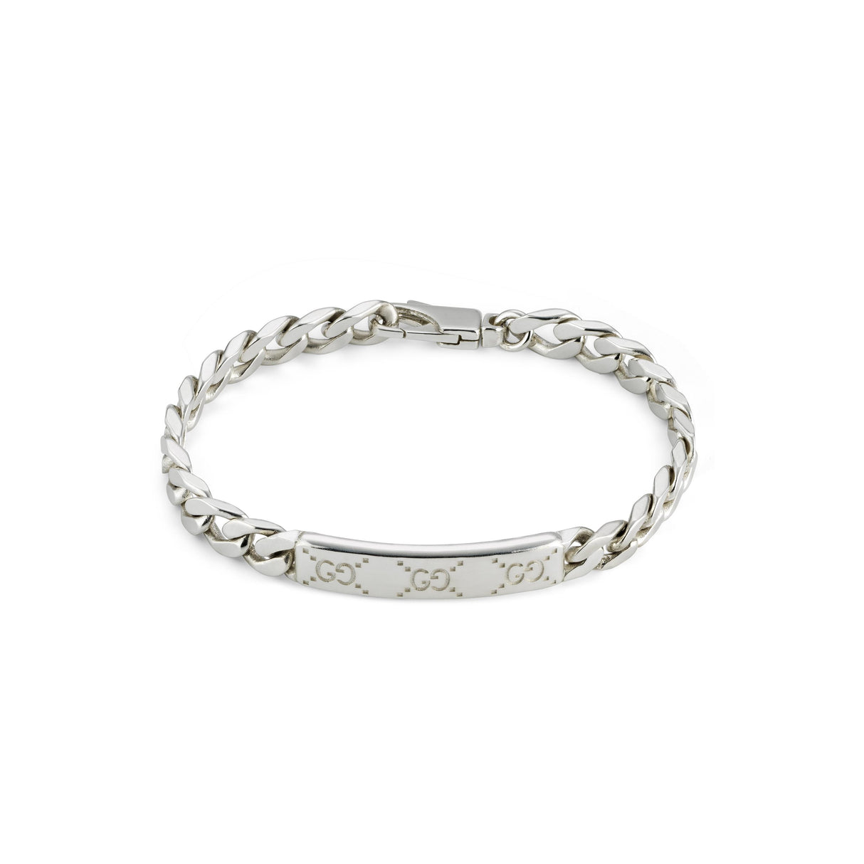 Bracciale Signature Catena con Targhetta GG Argento-Bracciali-GUCCI-Gioielleria Granarelli