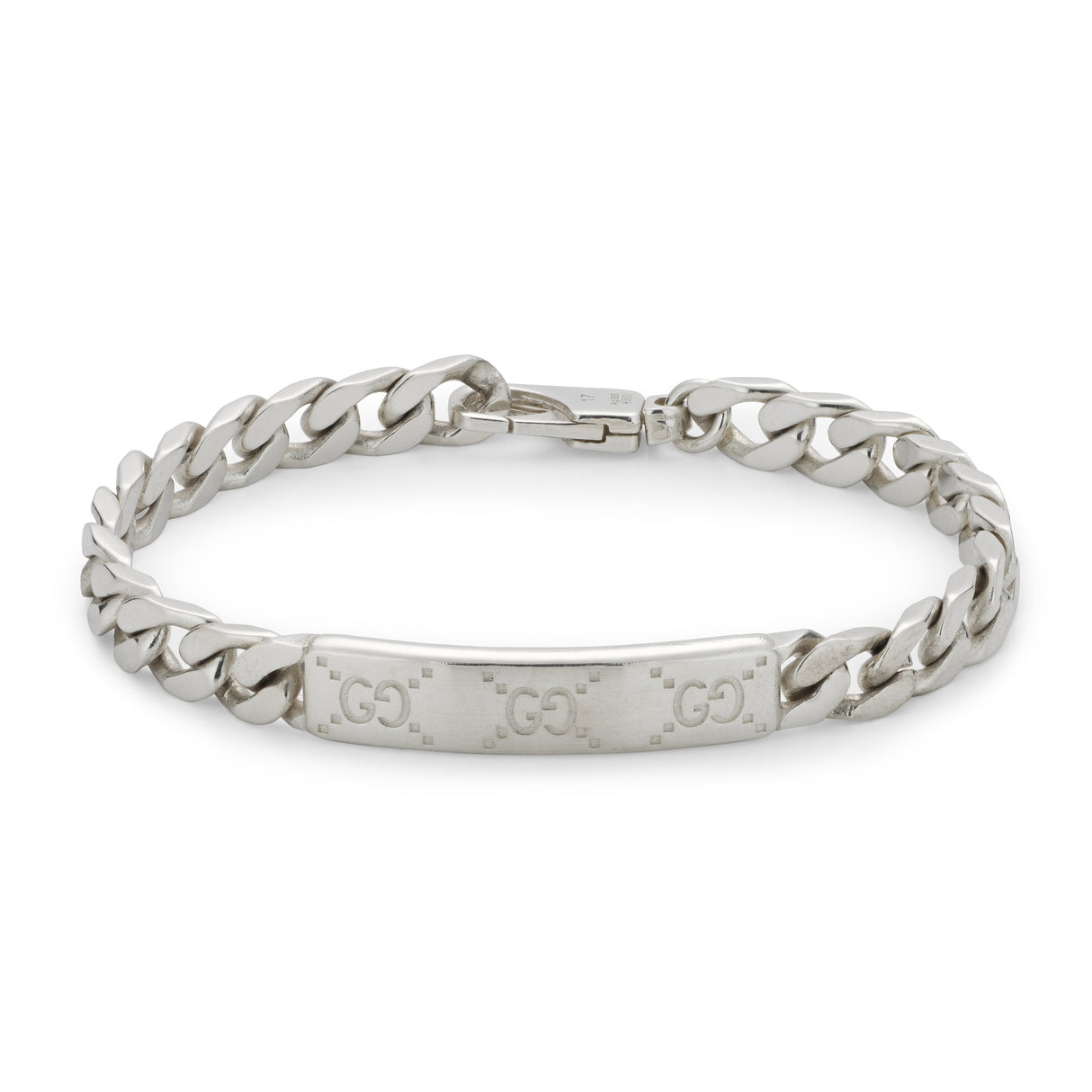 Bracciale Signature Catena con Targhetta GG Argento-Bracciali-GUCCI-Gioielleria Granarelli