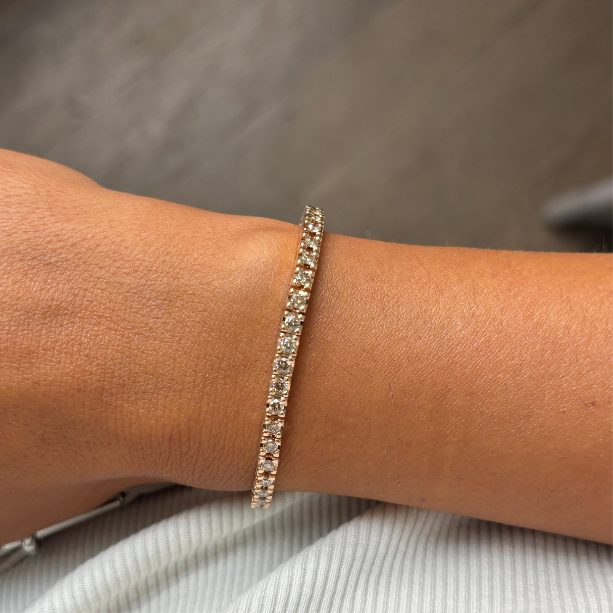 Bracciale Tennis Diamanti Brown in Oro Rosa 3.08ct