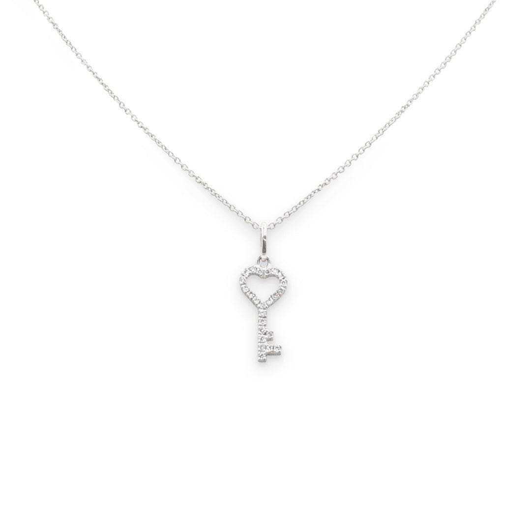 REGALO SAN VALENTINO COLLANA ORO BIANCO 18 Kt CHIAVE ORO E