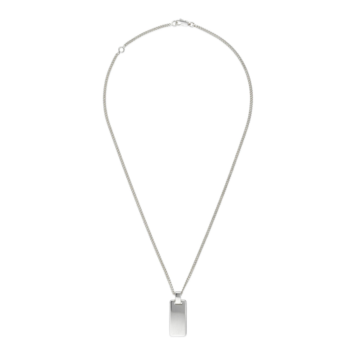 Collana Signature Catena e Targhetta GG in Argento-Girocolli-GUCCI-Gioielleria Granarelli