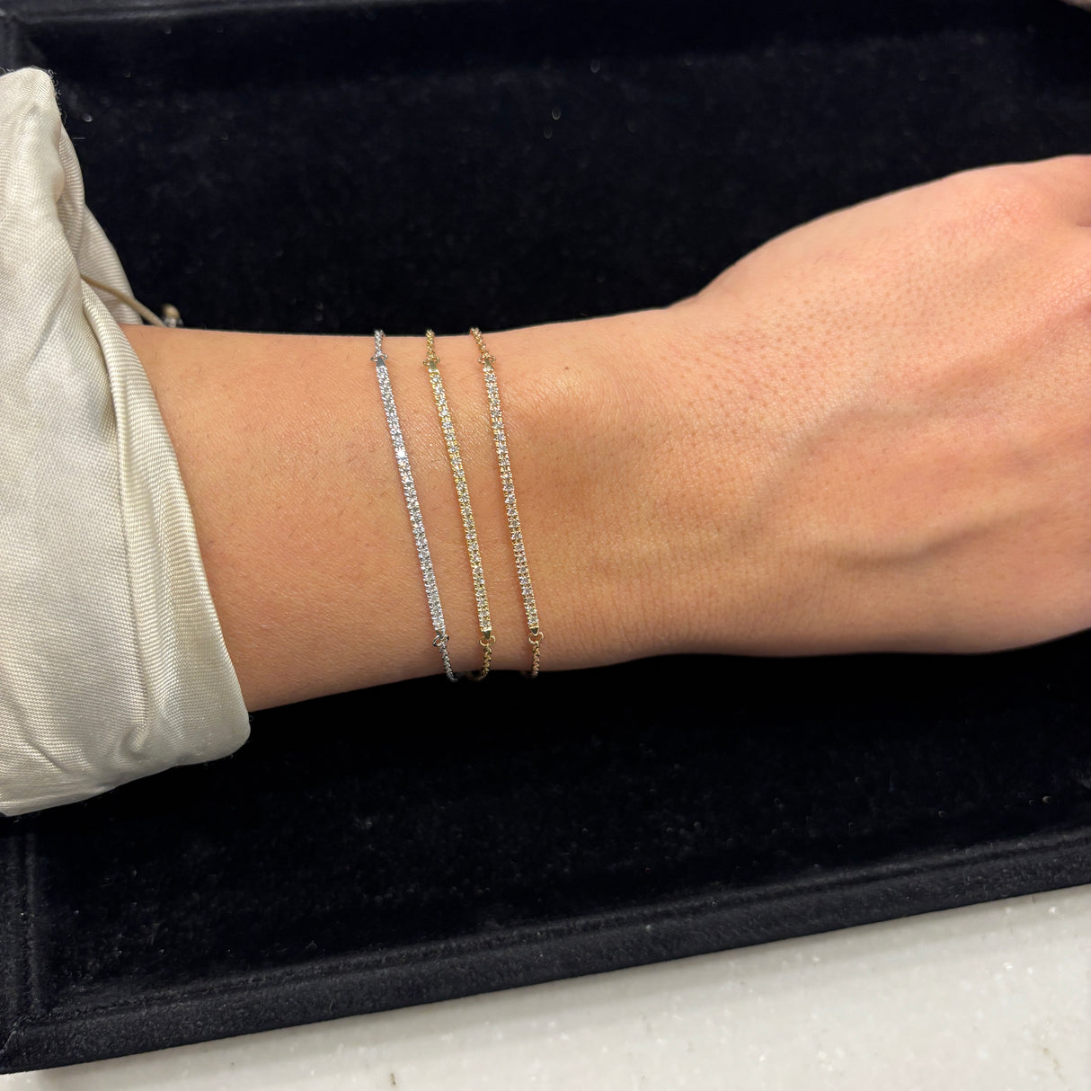 Bracciale barretta diamanti In Oro Rosa