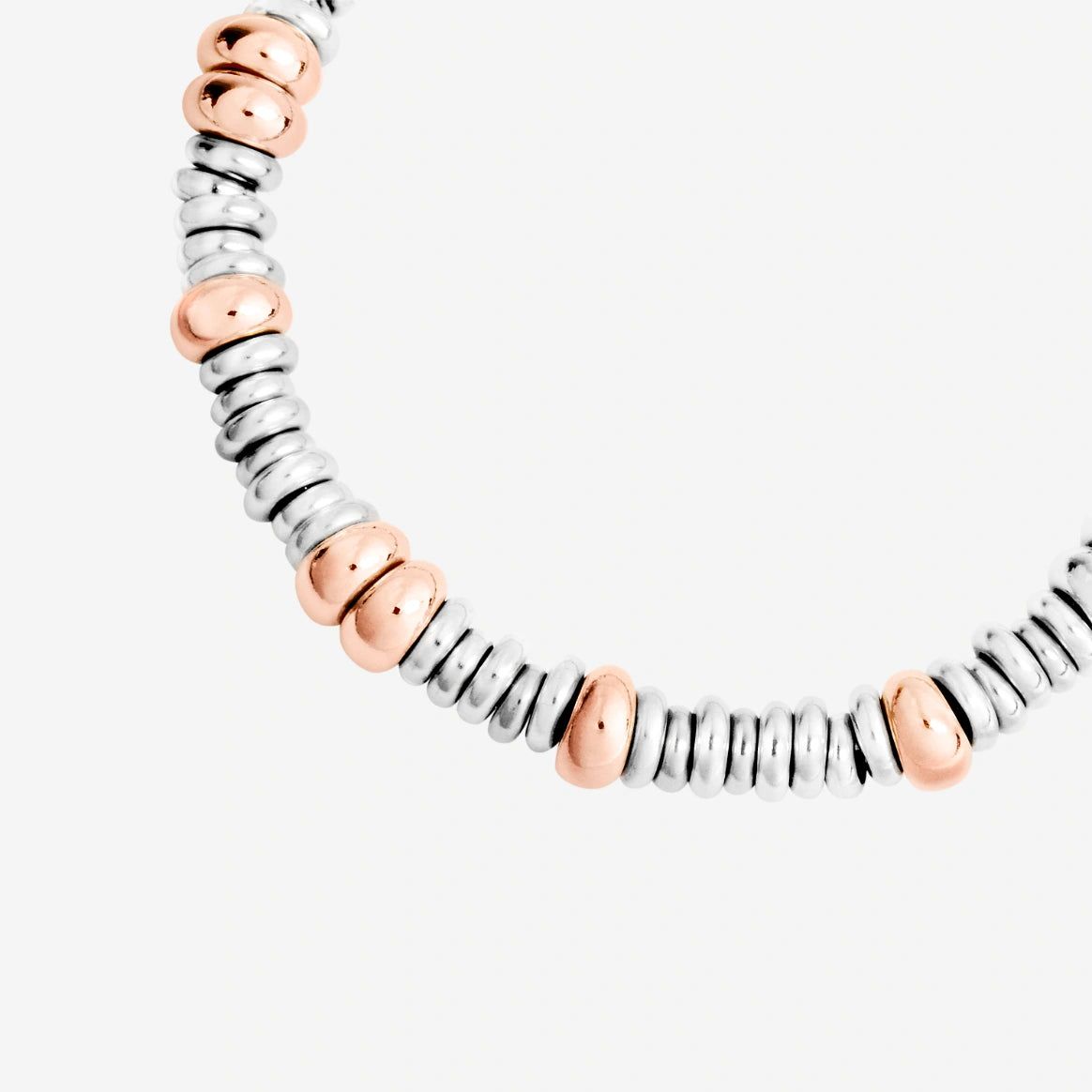 Dodo Silver Rondelle bracelet and rose golden slices