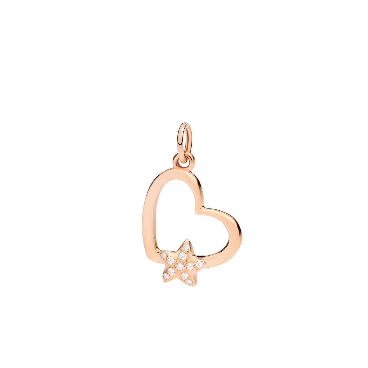 Charm DoDo Silhouette Cuore Oro Rosa 9kt Diamanti Bianchi