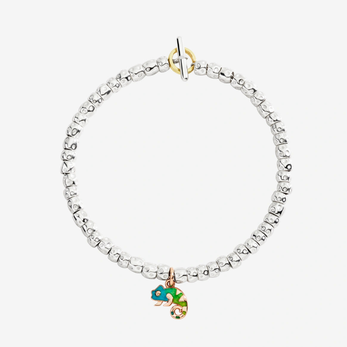 Charm DoDo Camaleonte Oro Rosa e Smalto Perlato Verde