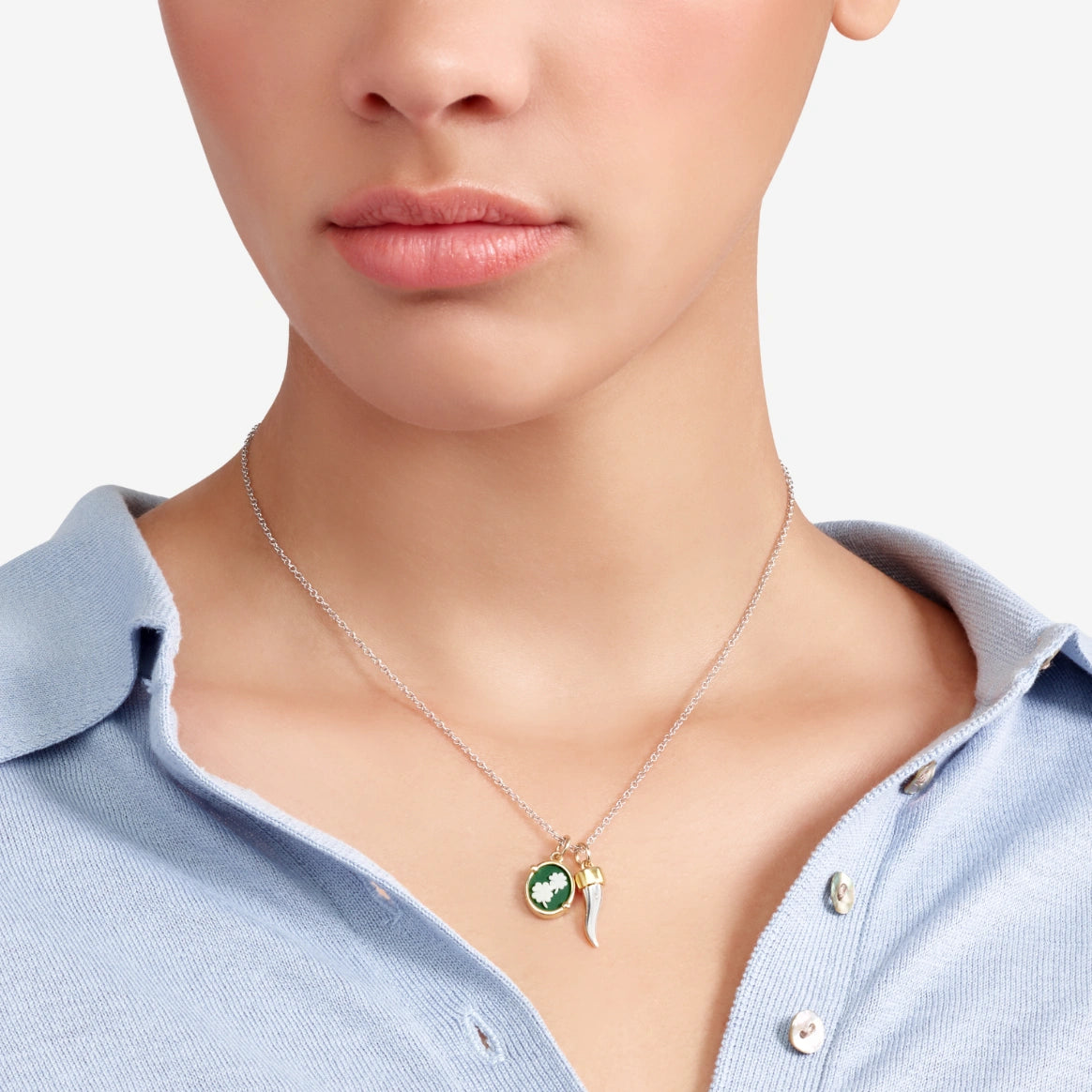 Charm DoDo Cammeo Oro giallo e Porcellana