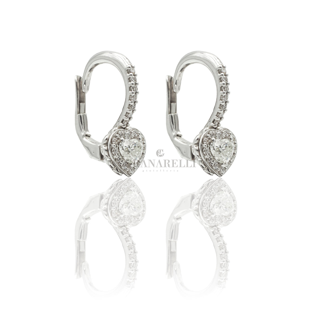 Orecchini Boccola Cuore In Oro Bianco-Orecchini-RECARLO-Gioielleria Granarelli