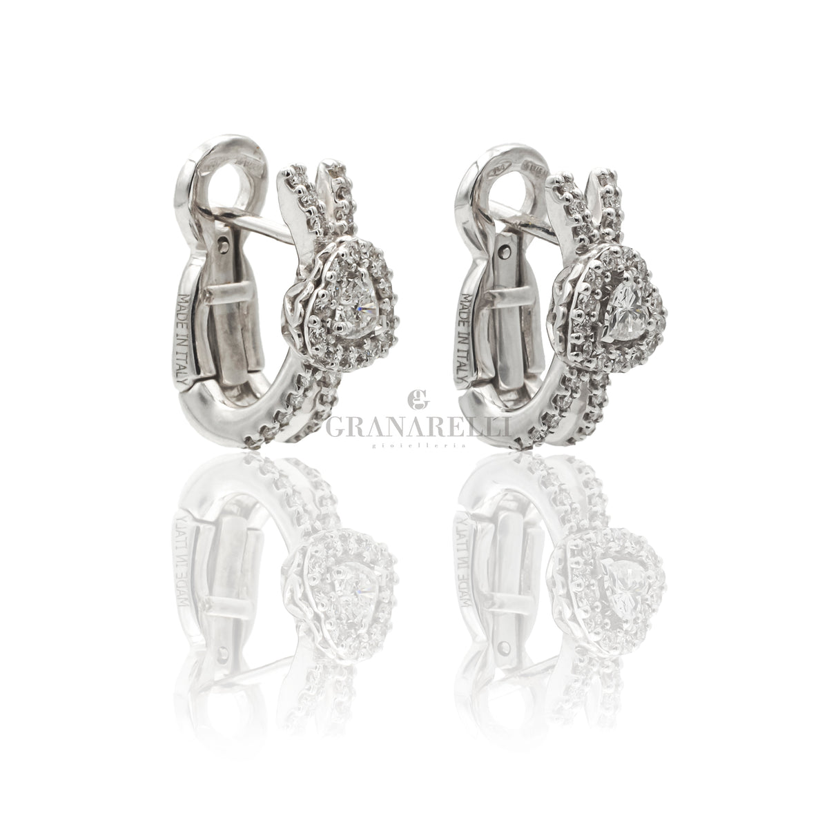 Orecchini Boccola Cuore Intrecciato In Oro Bianco-Orecchini-RECARLO-Gioielleria Granarelli