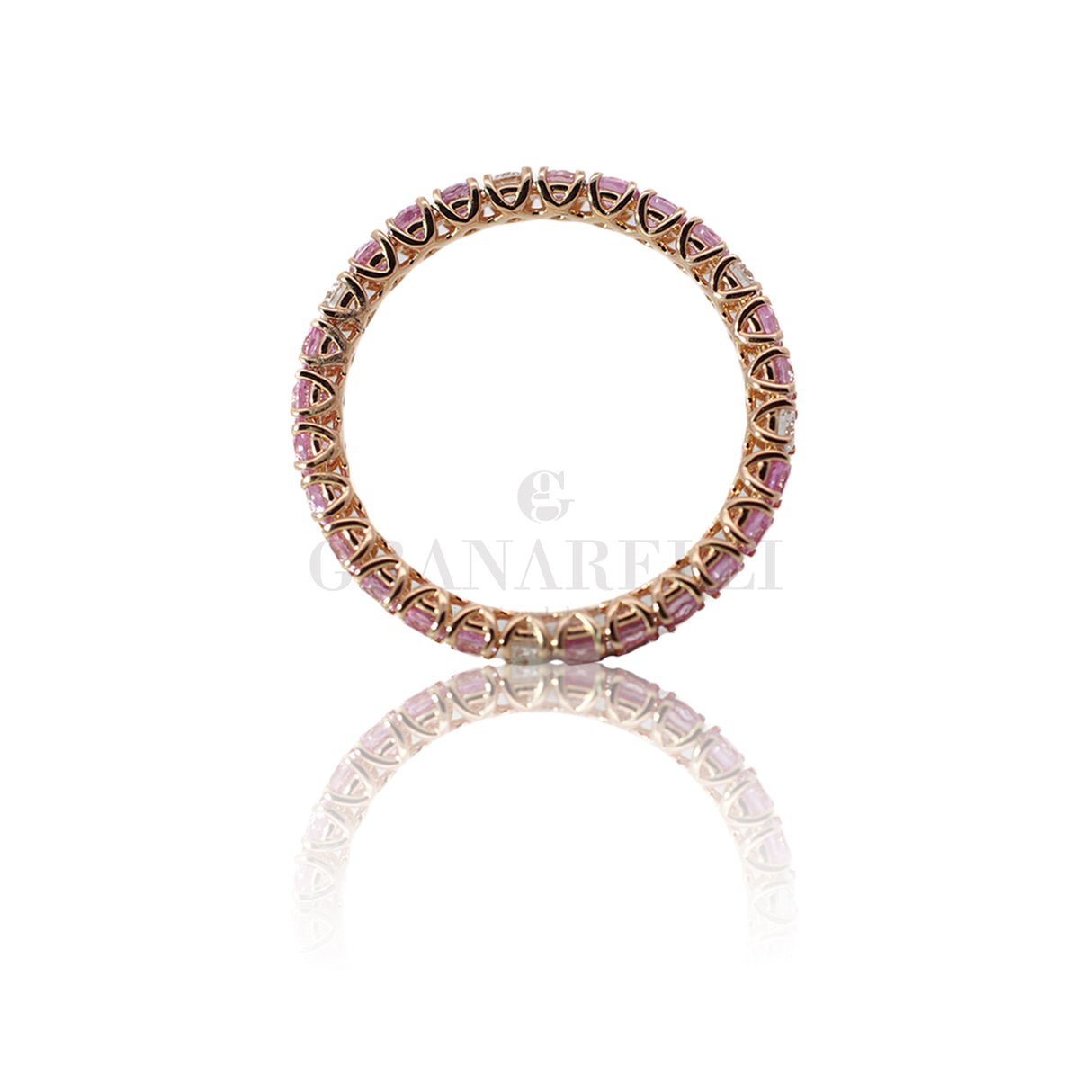 Rosa gold gold fedin ring and pink sapphire diamonds 1.18kt