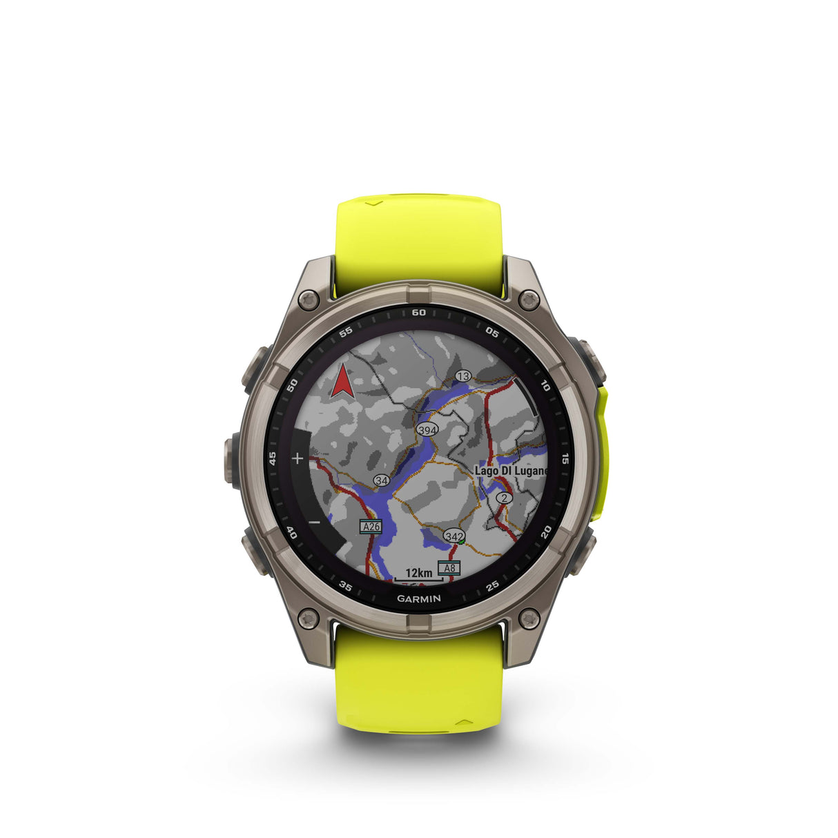 fēnix® 8 - 47 mm, Solar Vetro Zaffiro cinturino giallo-Orologi-GARMIN-Gioielleria Granarelli