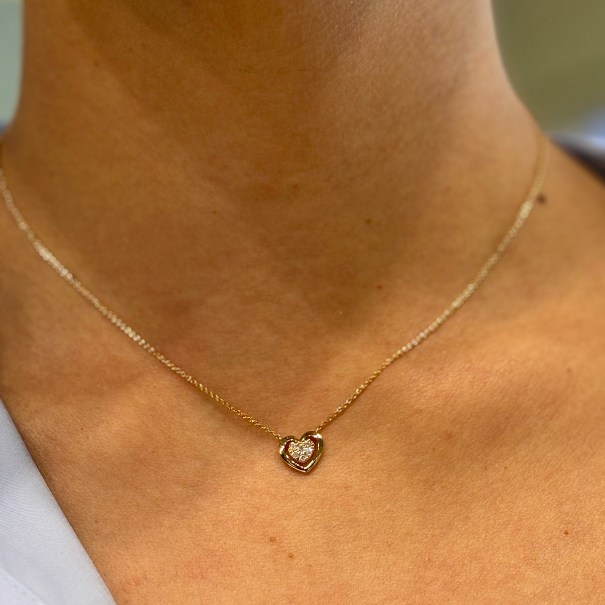 Girocollo Cuore in oro Rosa