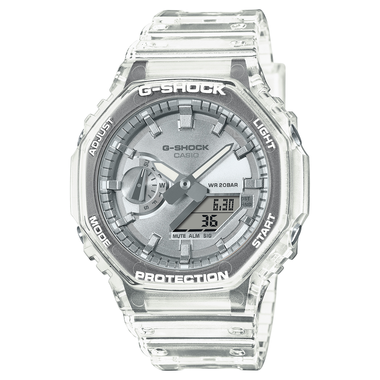 Classic Serie Ga-2100 Trasparente Silver