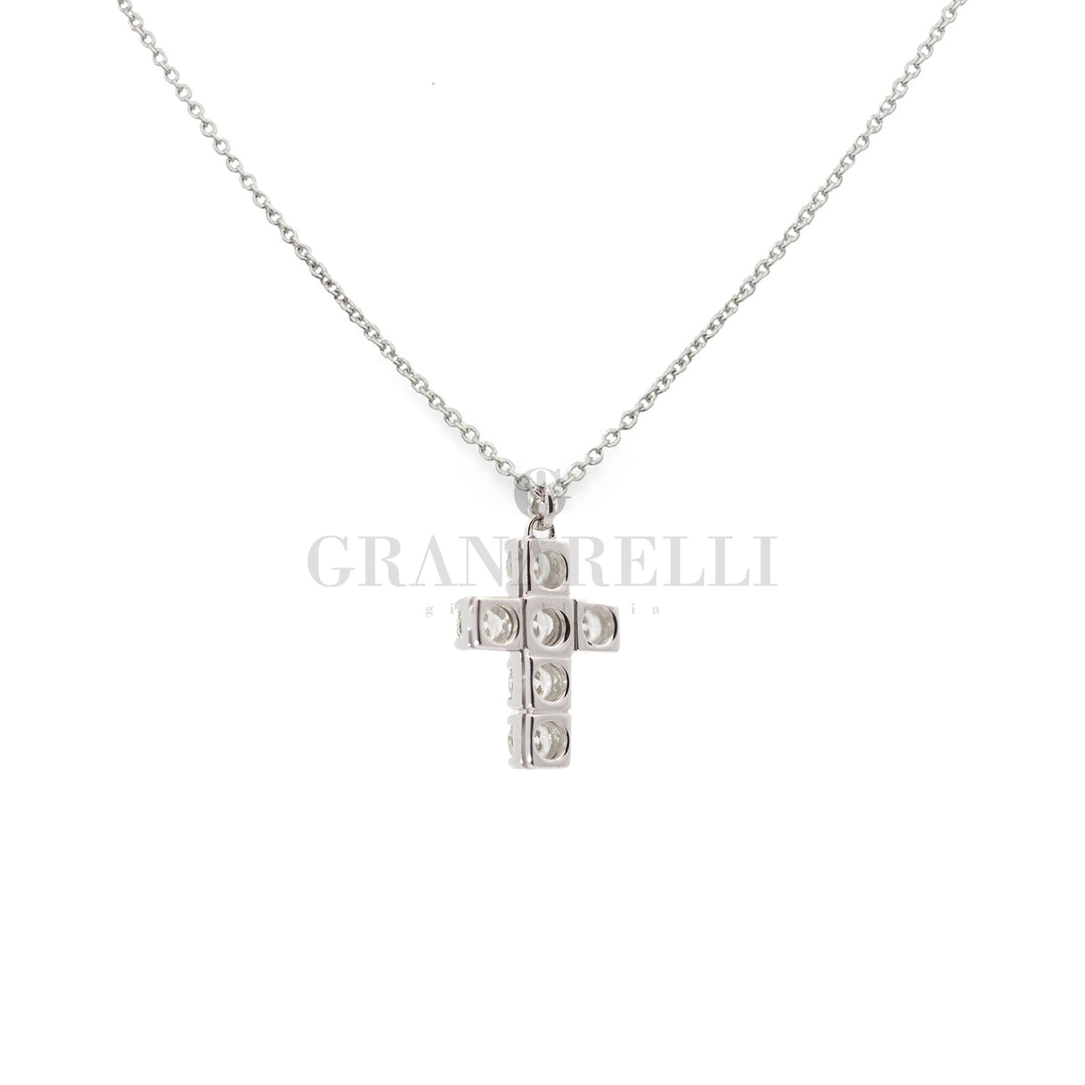 Cross necklace Diamond in white gold