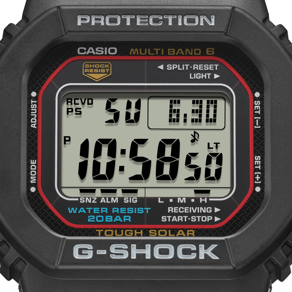G-Shock Serie GW-M561 Nero filo Rosso