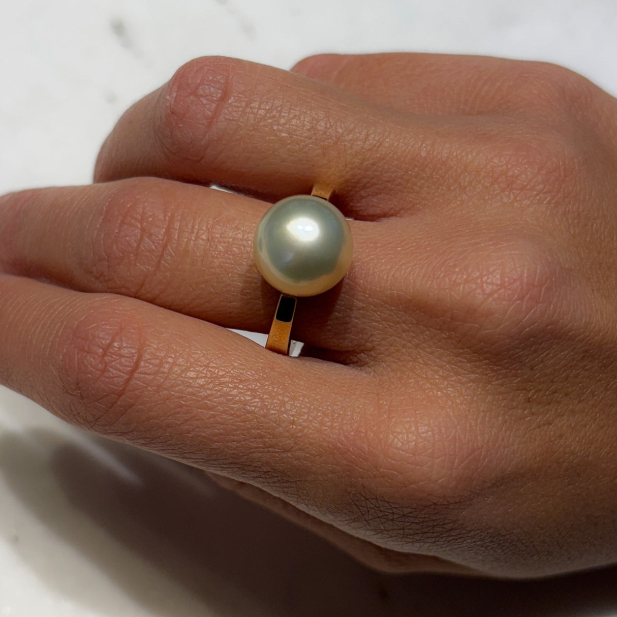 Anello Perla in Oro Giallo