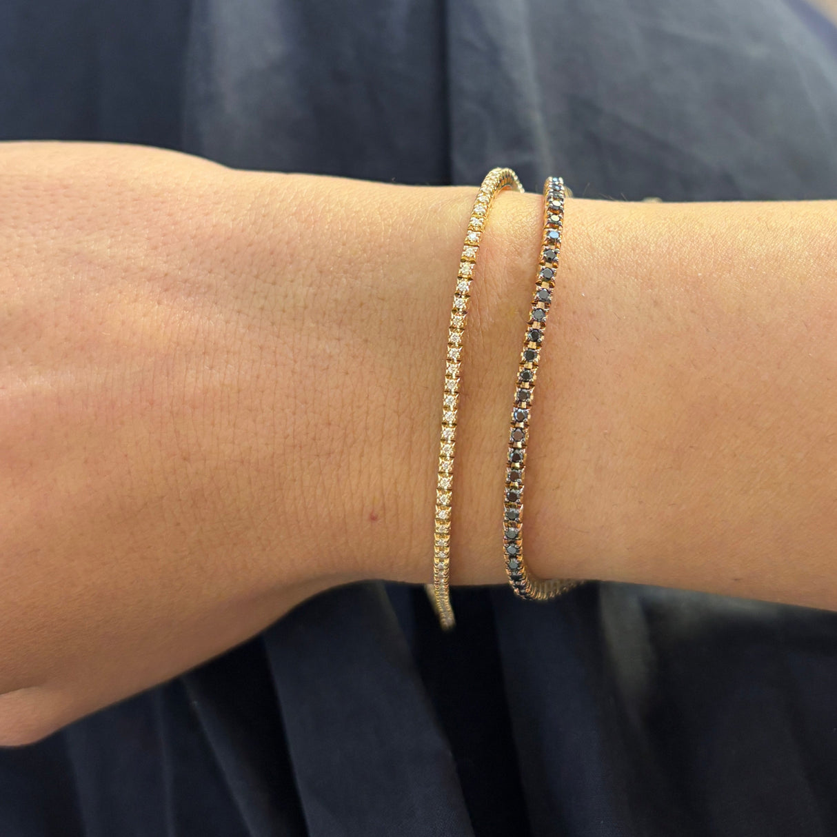 Bracciale Tennis Oro Rosa Diamanti Bianchi 0.50ct