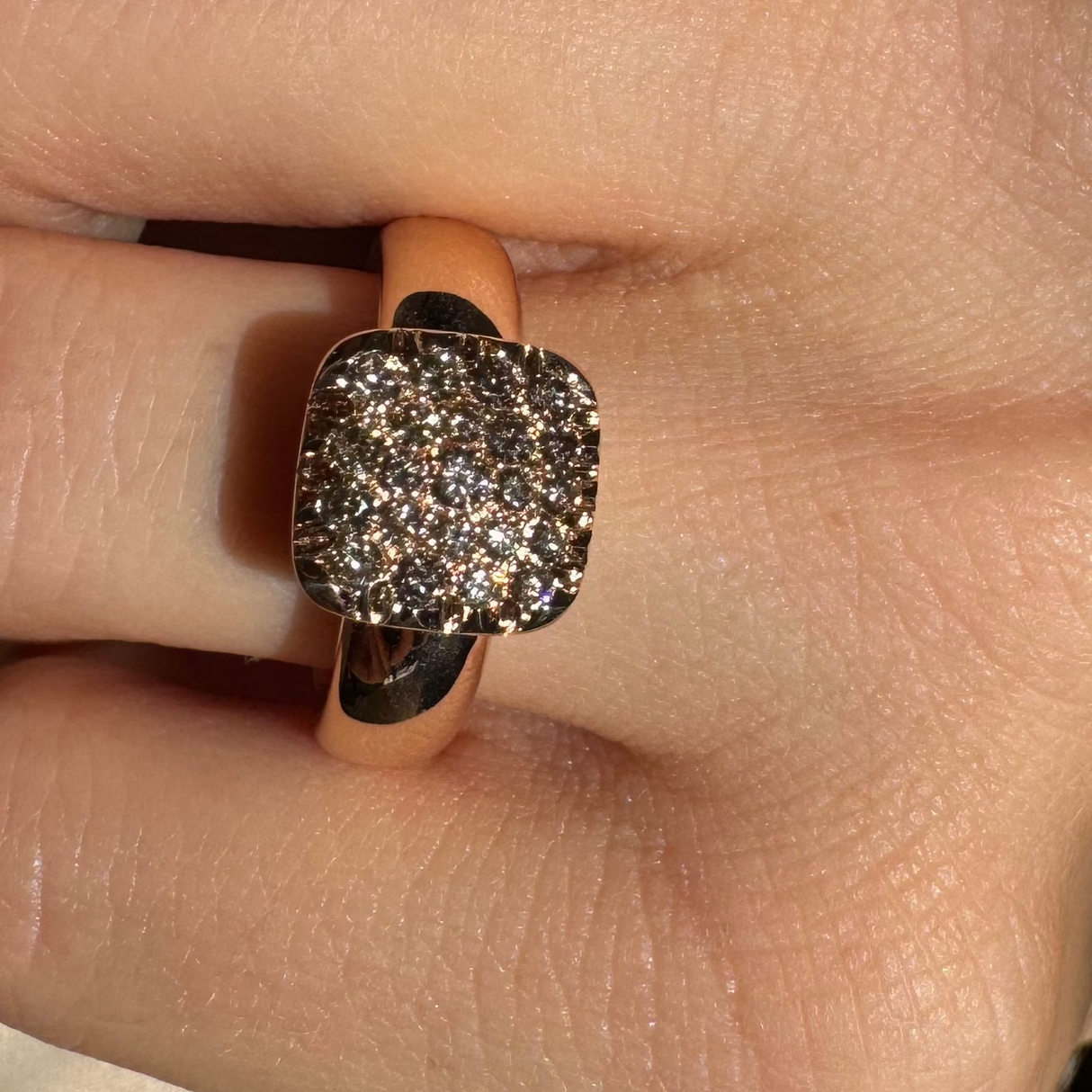 Osa gold pave plate ring