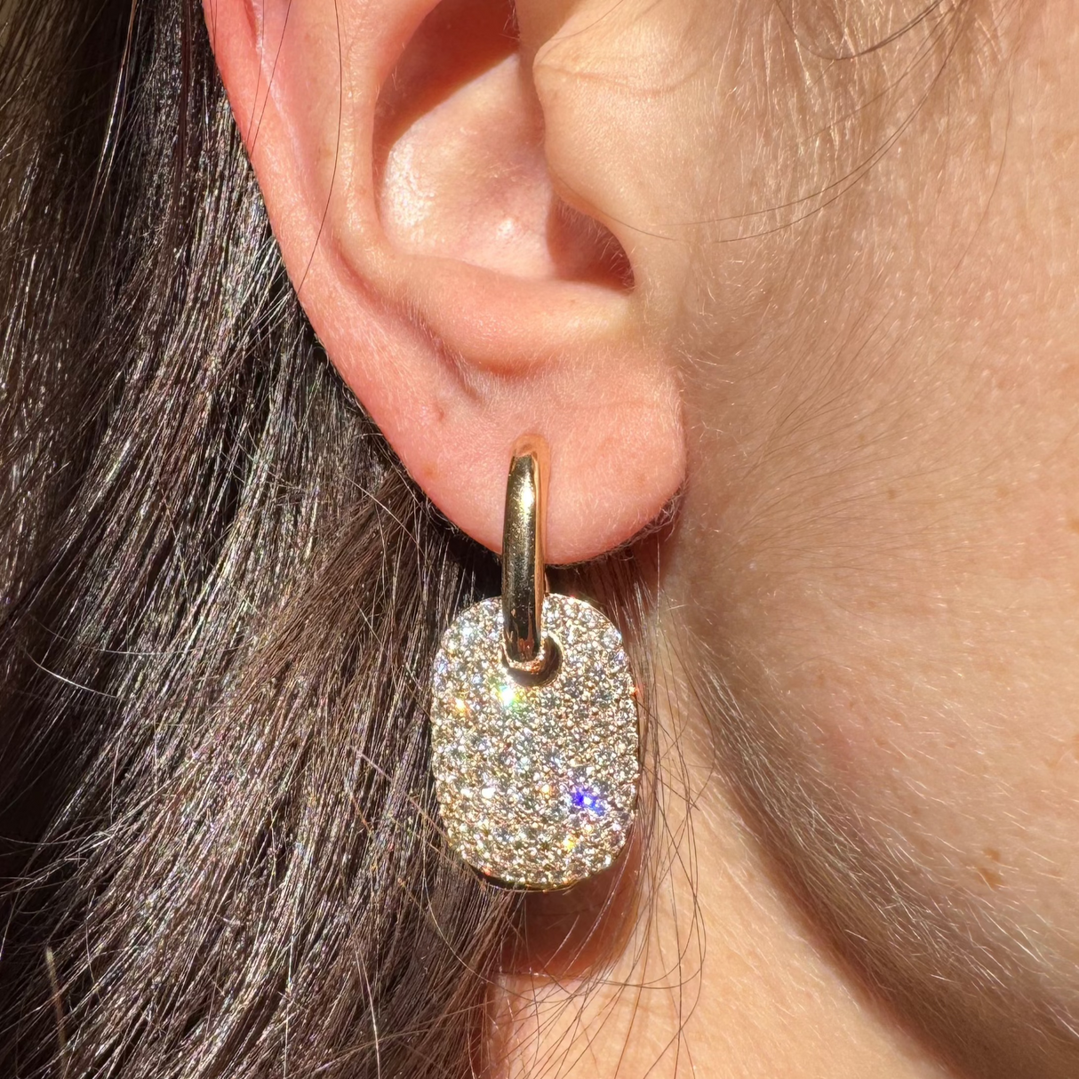 Orecchini con pavè Diamanti 3,70kt in Oro Rosa