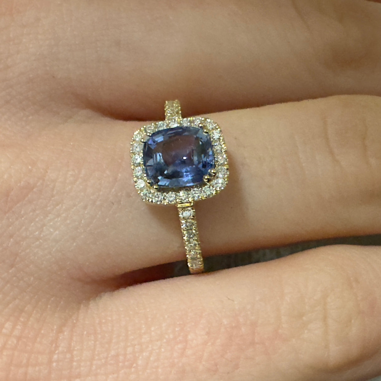 サファイアとダイヤモンドハートリング