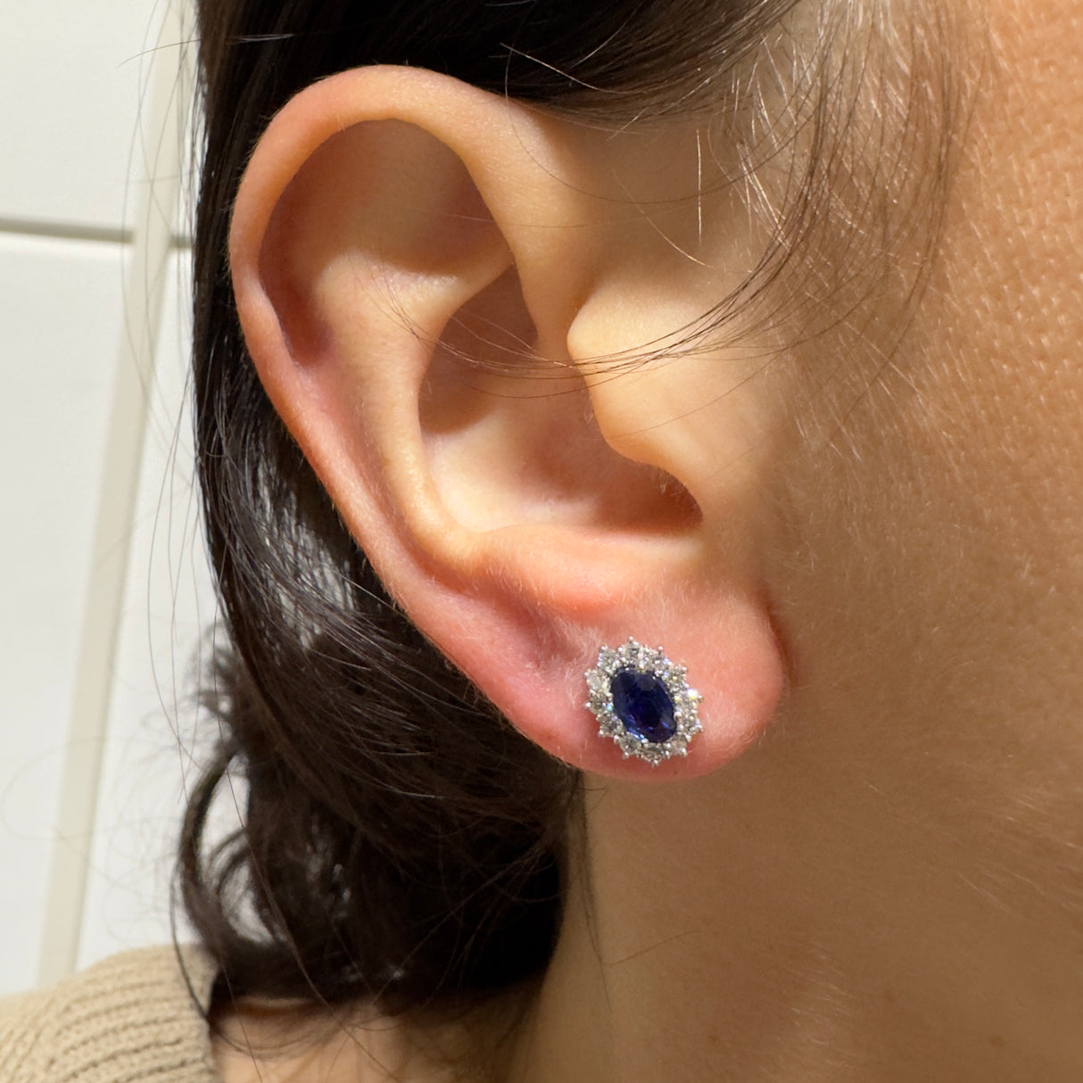 Saphir ovale Ohrringe