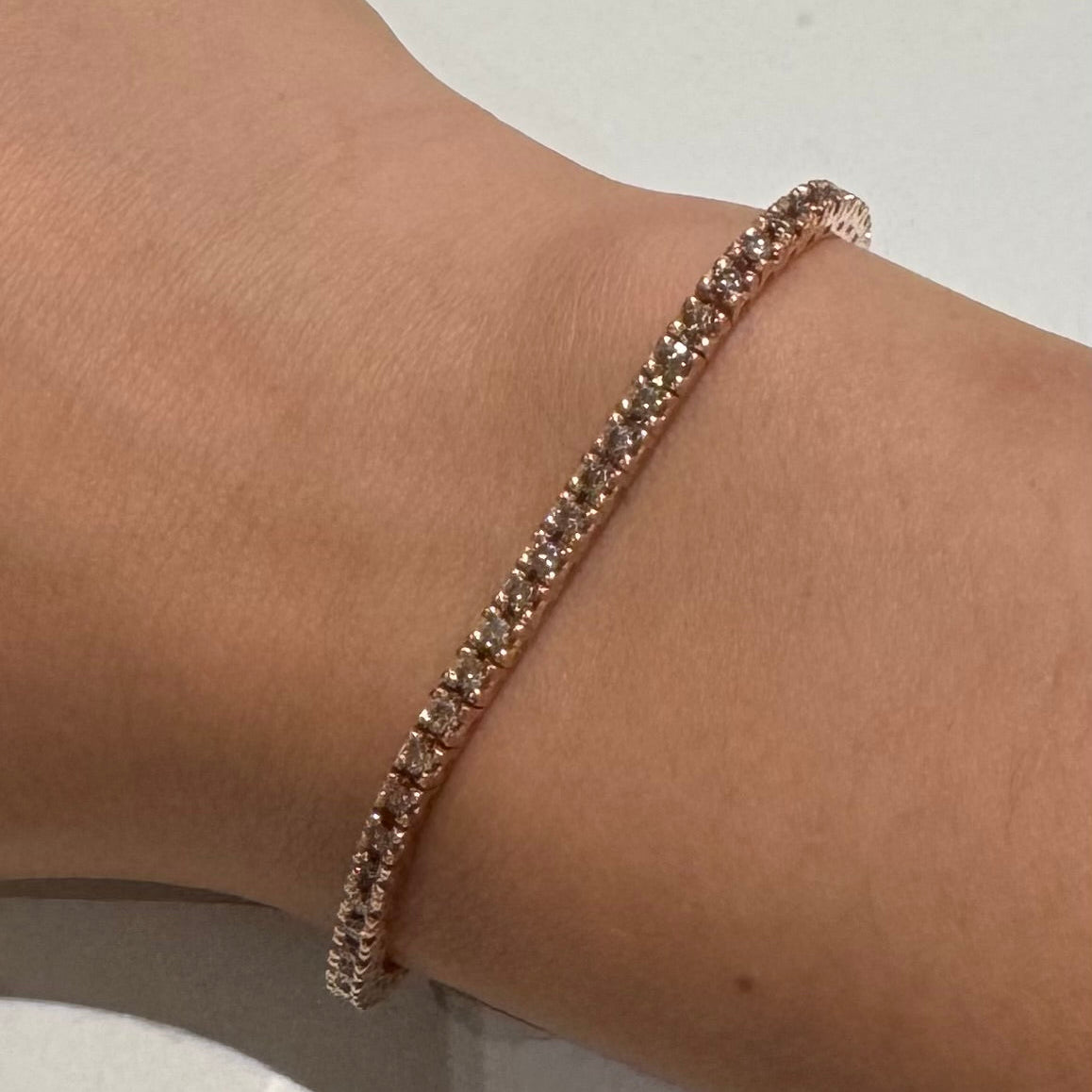 Bracciale Tennis Diamanti Brown in Oro Rosa 1.91ct