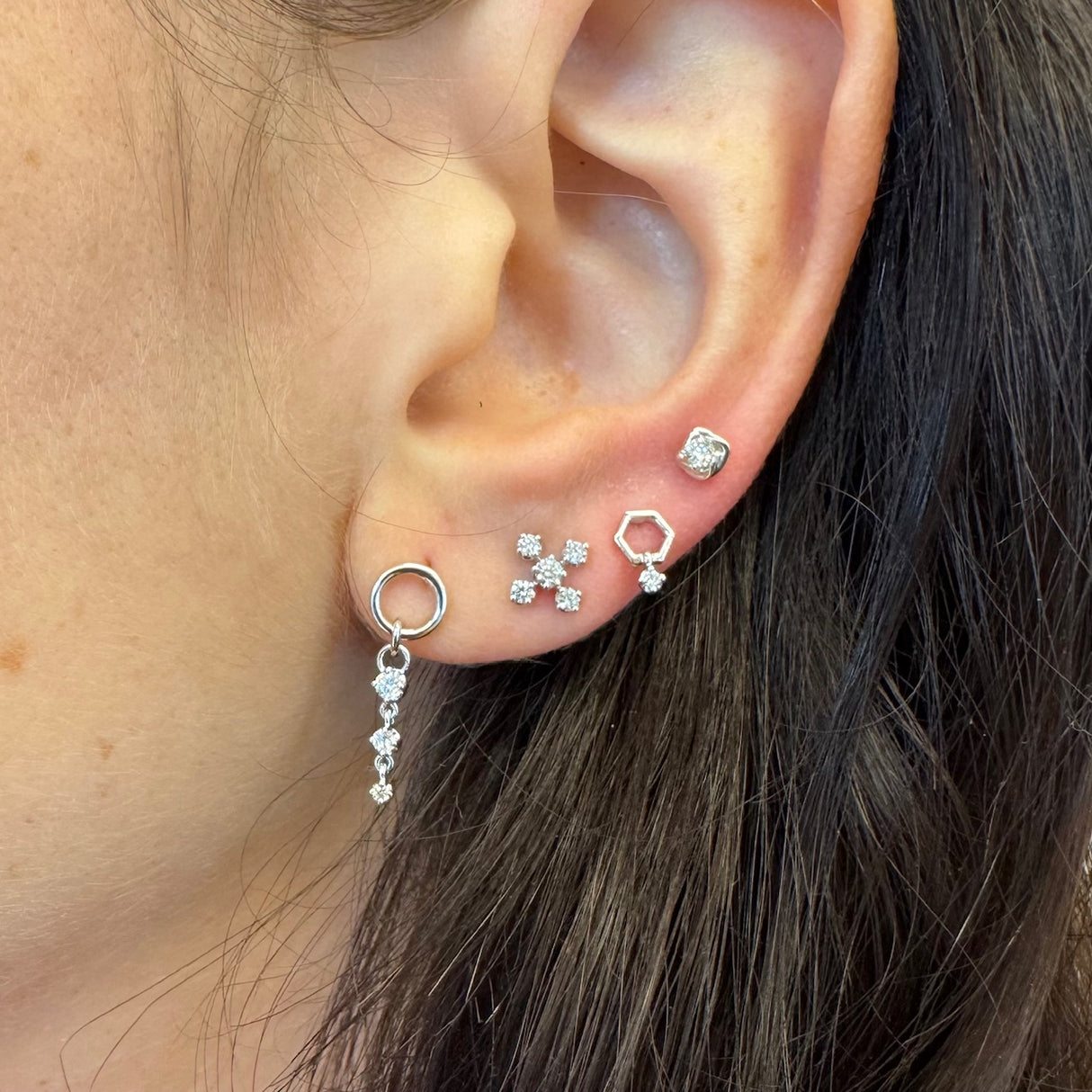 Crocetta earrings 5 brilliant white gold