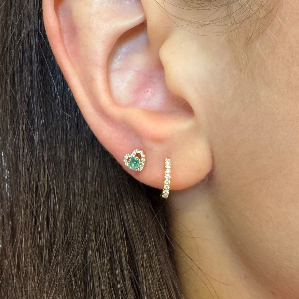 Rose gold gold circle earrings