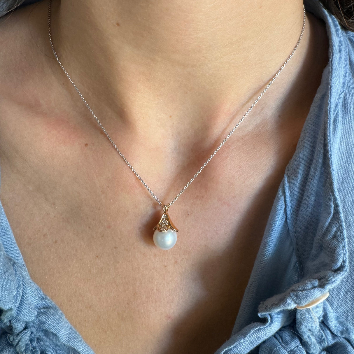 Girocollo Perla e Diamanti